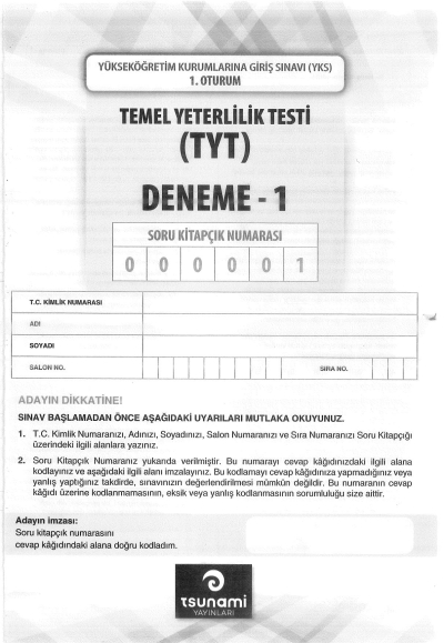 5Lİ TYT DENEME Fotokopi GO - Tüm Sınavlarda Daha İleriye