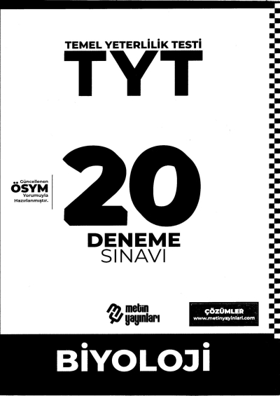 TYT Biyoloji 20 Deneme Fotokopi GO - Tüm Sınavlarda Daha İleriye