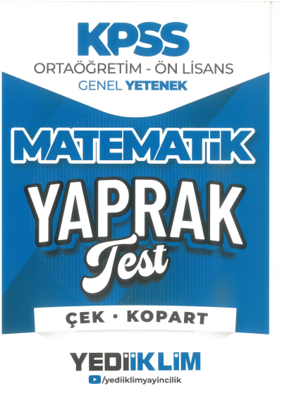 2026 KPSS Ortaöğretim-Önlisans Matematik Çek Kopart Yaprak Test Yediiklim Yayınları Fotokopi GO - Tüm Sınavlarda Daha İleriye