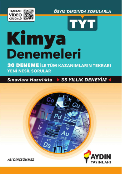 TYT Tamamı Video Çözümlü 30*7 Kimya Denemeleri Aydın Yayınları Fotokopi GO - Tüm Sınavlarda Daha İleriye