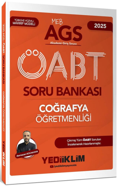 2025 MEB AGS ÖABT Coğrafya Öğretmenliği Soru Bankası Yediiklim Yayınları Fotokopi GO - Tüm Sınavlarda Daha İleriye