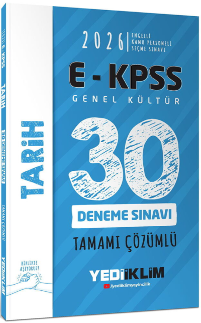 2026 E-KPSS Tüm Adaylar İçin Genel Kültür Tarih Tamamı Çözümlü 30 Deneme Sınavı Yediiklim Yayınları Fotokopi GO - Tüm Sınavlarda Daha İleriye