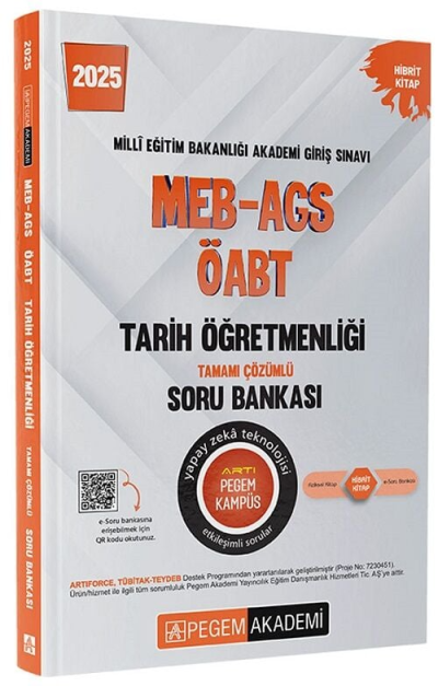 2025 MEB-AGS-ÖABT Tarih Öğretmenliği Tamamı Çözümlü Soru Bankası Pegem Akademi Yayıncılık Fotokopi GO - Tüm Sınavlarda Daha İleriye