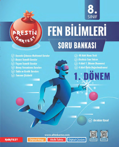 8. Sınıf 1. Dönem Prestij Fen Bilimleri Soru Bankası Nartest Yayınları Fotokopi GO - Tüm Sınavlarda Daha İleriye