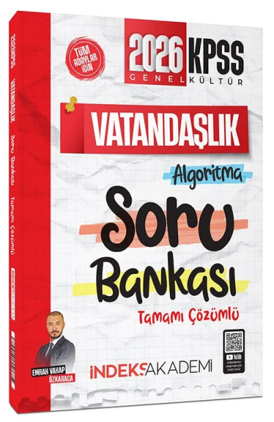 2026 KPSS Vatandaşlık Algoritma Soru Bankası Çözümlü Emrah Vahap Özkaraca İndeks Akademi Yayıncılık Fotokopi GO - Tüm Sınavlarda Daha İleriye