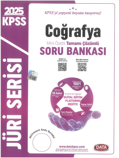 2025 KPSS Coğrafya Jüri Serisi Mini Özetli Tamamı Çözümlü Soru Bankası Data Yayınları Fotokopi GO - Tüm Sınavlarda Daha İleriye