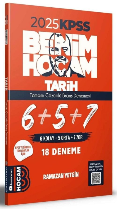 Benim Hocam Yayınları 2025 KPSS Tarih Tamamı Çözümlü 6+5+7 Deneme Fotokopi GO - Tüm Sınavlarda Daha İleriye