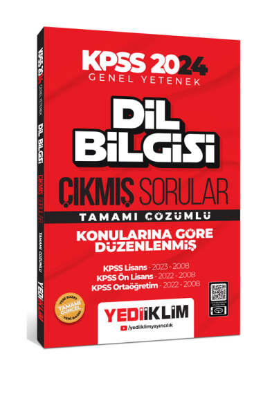 2024 KPSS Dil Bilgisi Konularına Göre Tamamı Çözümlü Çıkmış Sorular (2008-2023) Fotokopi GO - Tüm Sınavlarda Daha İleriye