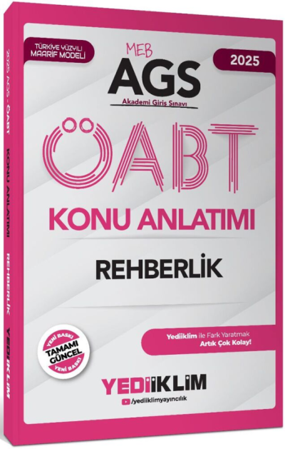 2025 MEB AGS ÖABT Rehberlik Konu Anlatımı Yediiklim Yayınları