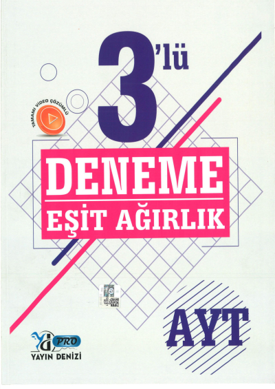 AYT Eşit Ağırlık 3 lü Deneme Video Çözümlü Fotokopi GO - Tüm Sınavlarda Daha İleriye
