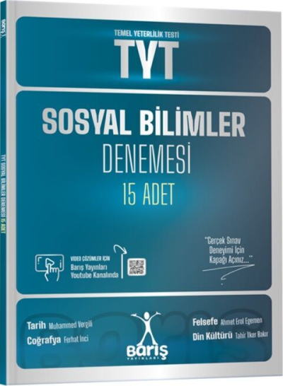 TYT Sosyal Bilimler Denemesi 15 Adet Barış Yayınları Fotokopi GO - Tüm Sınavlarda Daha İleriye