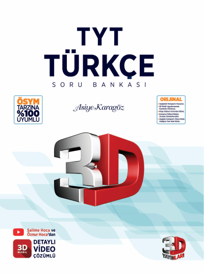 3D TYT TÜRKÇE SORU BANKASI Fotokopi GO - Tüm Sınavlarda Daha İleriye