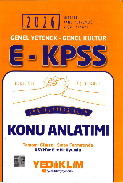 2026 E - KPSS Genel Yetenek Genel Kültür Tüm Adaylar İçin Konu Anlatımı Yediiklim Yayınları Fotokopi GO - Tüm Sınavlarda Daha İleriye