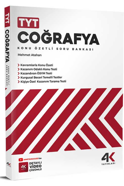 TYT Coğrafya Konu Özetli Soru Bankası 4K Yayınları Fotokopi GO - Tüm Sınavlarda Daha İleriye