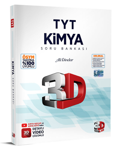 TYT 3D Kimya Tamamı Video Çözümlü Soru Bankası Fotokopi GO - Tüm Sınavlarda Daha İleriye