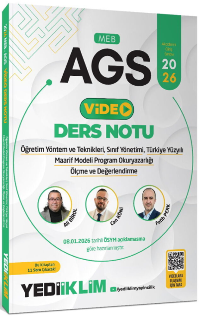 2026 MEB-AGS Eğitim Bilimleri ÖYT Sınıf Maarif Modeli Program Okuryazarlığı Ölçme Video Ders Notu Yediiklim Yayınları