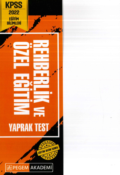 REHBERLİK VE ÖZEL EĞİTİM YAPRAK TEST Fotokopi GO - Tüm Sınavlarda Daha İleriye