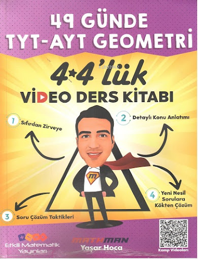 49 GÜNDE TYT-AYT GEOMETRİ 4*4'lÜK VİDEO DERS KİTABI YAŞAR HOCA MATHMAN Fotokopi GO - Tüm Sınavlarda Daha İleriye