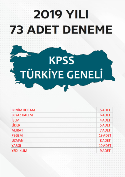 73 ADET TG DENEME 2019 YILI TG LİSTEMİZDEKİ TÜM YAYINLARI KAPSAR (TG127-TG135 ARASI) Fotokopi GO - Tüm Sınavlarda Daha İleriye