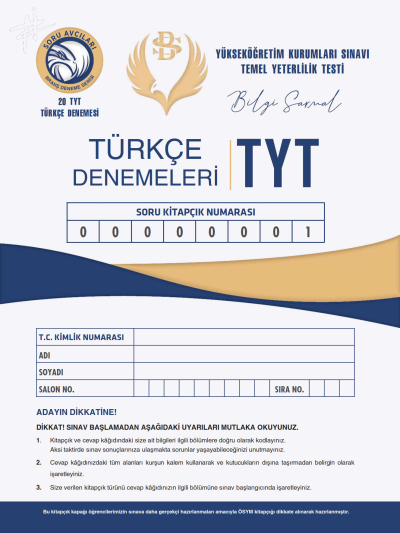 TYT Türkçe 20x40 Branş Denemeleri Bilgi Sarmal Yayınları Fotokopi GO - Tüm Sınavlarda Daha İleriye