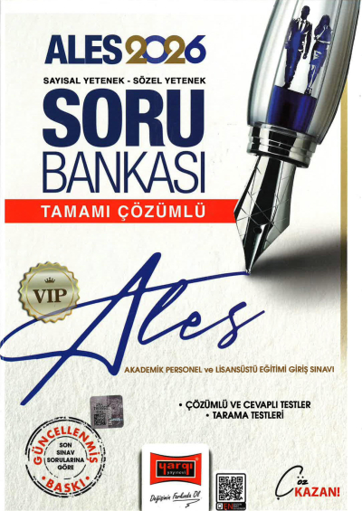 2026 ALES VIP Sayısal-Sözel Yetenek Tamamı Çözümlü Soru Bankası Yargı Yayınları