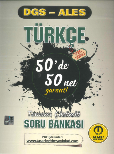 DGS-ALES TÜRKÇE 50'DE 50 NET TAMAMI ÇÖZÜMLÜ SORU BANKASI Fotokopi GO - Tüm Sınavlarda Daha İleriye