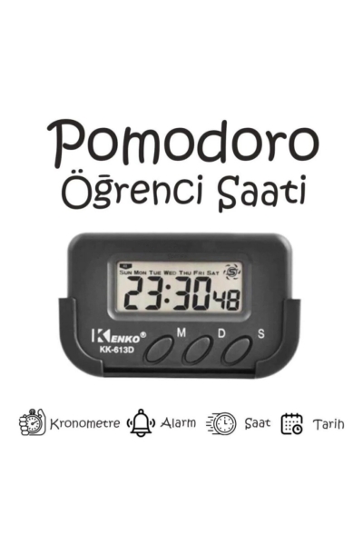 Kenko Pomodoro Öğrenci Saati - Kronometreli Ders Çalışma Saati - Dijital Masa Saati Kenko KK-613D Fotokopi GO - Tüm Sınavlarda Daha İleriye