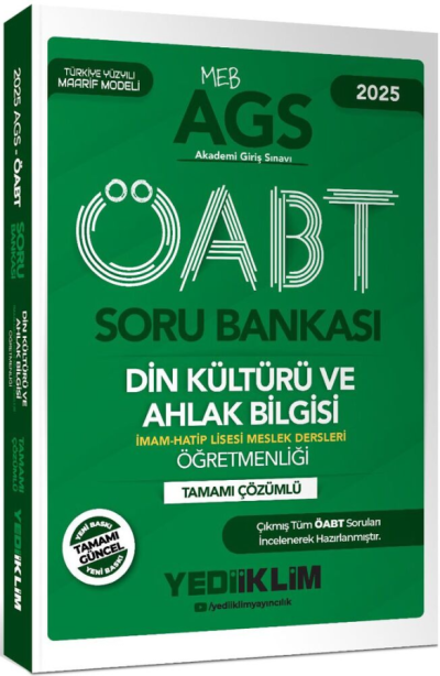 2025 MEB AGS ÖABT Din Kültürü ve Ahlak Bilgisi Öğretmenliği Tamamı Çözümlü Soru Bankası Yediiklim Yayınları Fotokopi GO - Tüm Sınavlarda Daha İleriye
