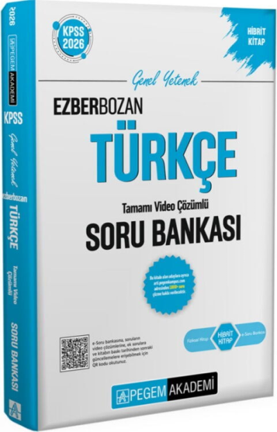 2026 KPSS Genel Yetenek Genel Kültür Ezberbozan Türkçe Tamamı Video Çözümlü Soru Bankası Pegem Yayınları Fotokopi GO - Tüm Sınavlarda Daha İleriye