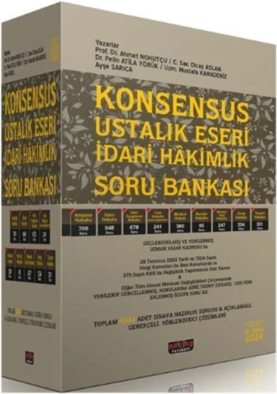 KONSENSUS Ustalık Eseri İdari Yargı Hakim Yardımcılığı Soru Bankası Savaş Yayınları Eylül 2024 Fotokopi GO - Tüm Sınavlarda Daha İleriye