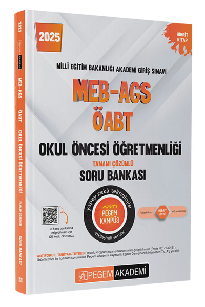 2025 MEB-AGS-ÖABT Okul Öncesi Öğretmenliği Tamamı Çözümlü Soru Bankası Pegem Yayınları Fotokopi GO - Tüm Sınavlarda Daha İleriye