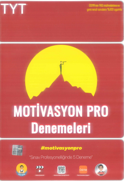 TYT MOTİVASYON PRO DENEMELERİ 5 ADET Fotokopi GO - Tüm Sınavlarda Daha İleriye