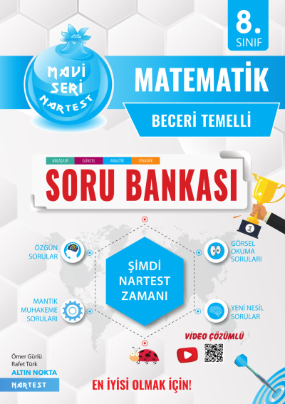 8. Sınıf Mavi Matematik Nar Tanesi Prestij Soru Bankası Nartest Yayınları Fotokopi GO - Tüm Sınavlarda Daha İleriye