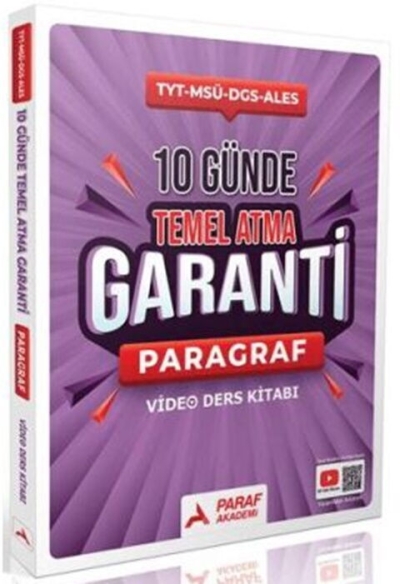 Paragraf Z Takımı 10 Günde Temel Atma Garanti Video Ders Kitabı Paraf Yayınları Fotokopi GO - Tüm Sınavlarda Daha İleriye