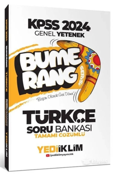 2024 KPSS Türkçe Bumerang Soru Bankası Çözümlü Yediiklim Yayınları Fotokopi GO - Tüm Sınavlarda Daha İleriye