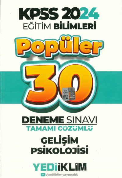 GELİŞİM PSİKOLOJİSİ POPÜLER 30 DENEME TAMAMI ÇÖZÜMLÜ Fotokopi GO - Tüm Sınavlarda Daha İleriye