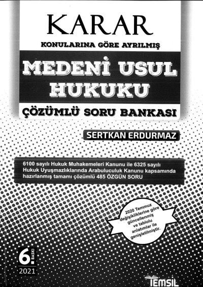 KARAR MEDENİ USUL HUKUKU ÇÖZÜMLÜ SORU BANKASI 6. BASKI Fotokopi GO - Tüm Sınavlarda Daha İleriye