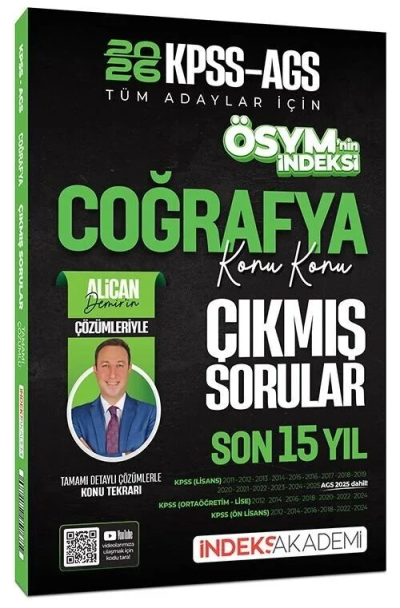 2026 KPSS MEB-AGS Coğrafya ÖSYM nin İndeksi Çıkmış Sorular Son 15 Yıl Konu Konu Çözümlü İndeks Akademi Yayıncılık Fotokopi GO - Tüm Sınavlarda Daha İleriye