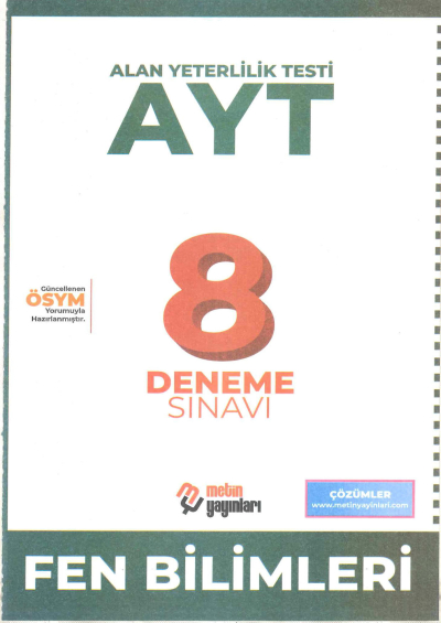 AYT Fen Bilimleri 8 Deneme Sınavı Fotokopi GO - Tüm Sınavlarda Daha İleriye