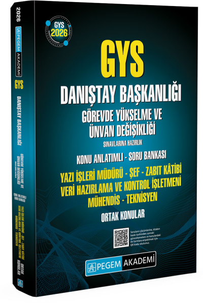 2026 GYS Danıştay Başkanlığı Ortak Konular Konu Anlatımlı Soru Bankası Pegem Akademi Fotokopi GO - Tüm Sınavlarda Daha İleriye