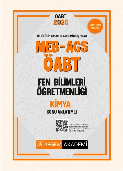 MEB AGS ÖABT Fen Bilimleri Öğretmenliği Konu Anlatımlı KİMYA Pegem Akademi Fotokopi GO - Tüm Sınavlarda Daha İleriye