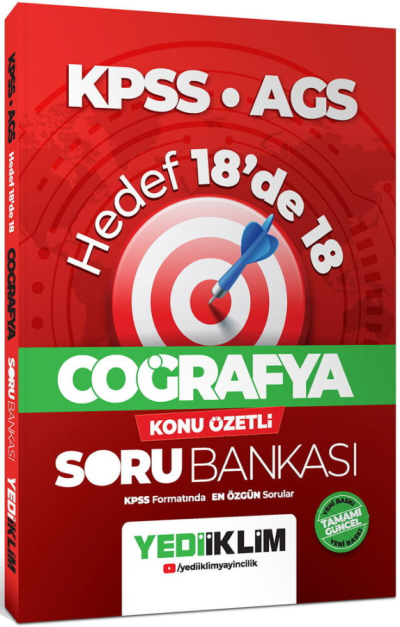 KPSS AGS Coğrafya Hedef 18 de 18 Konu Özetli Soru Bankası Yediiklim Yayınları Fotokopi GO - Tüm Sınavlarda Daha İleriye