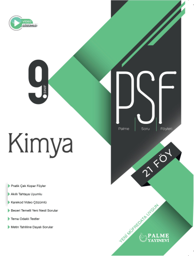 9. Sınıf Kimya PSF Palme Soru Föyü Fotokopi GO - Tüm Sınavlarda Daha İleriye