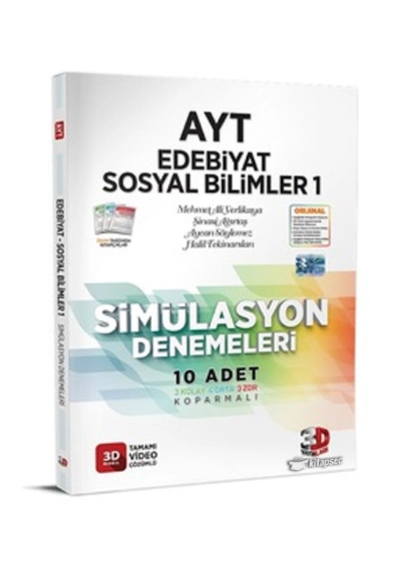 AYT Edebiyat Sosyal Bilimler 1 Simülasyon Denemeleri Tamamı Video Çözümlü 3D Yayınları Fotokopi GO - Tüm Sınavlarda Daha İleriye