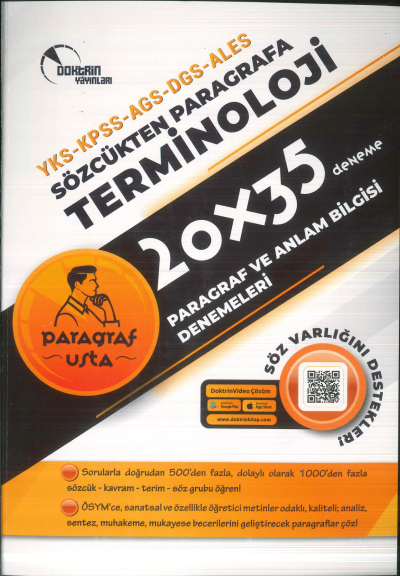2025 KPSS MEB-AGS DGS ALES YKS Terminoloji Paragraf ve Anlam Bilgisi 20x35 Deneme Çözümlü Doktrin Yayınları Fotokopi GO - Tüm Sınavlarda Daha İleriye