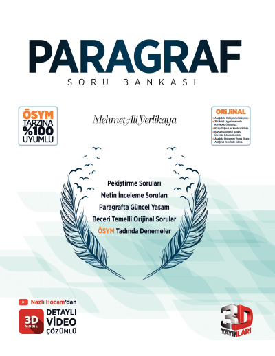 3D Paragraf Soru Bankası Fotokopi GO - Tüm Sınavlarda Daha İleriye