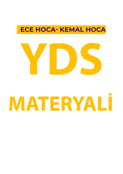 YDS MATERYALİ Fotokopi GO - Tüm Sınavlarda Daha İleriye