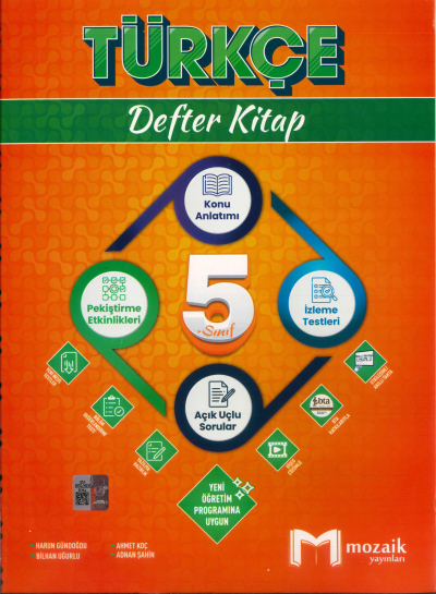5. Sınıf Türkçe Defter Kitap Mozaik Yayınları Fotokopi GO - Tüm Sınavlarda Daha İleriye
