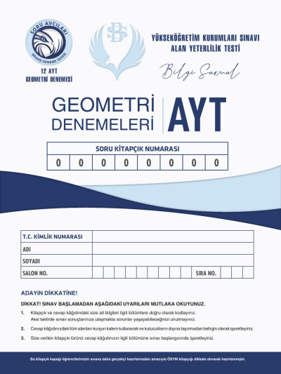 AYT GEOMETRİ DENEMELERİ 12*14 Fotokopi GO - Tüm Sınavlarda Daha İleriye