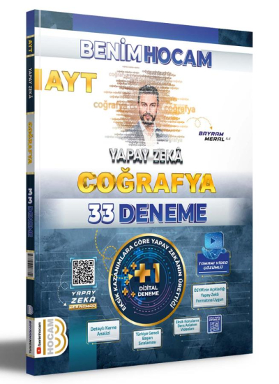 2025 AYT Yapay Zeka Coğrafya 33 Deneme Benim Hocam Yayınları Fotokopi GO - Tüm Sınavlarda Daha İleriye